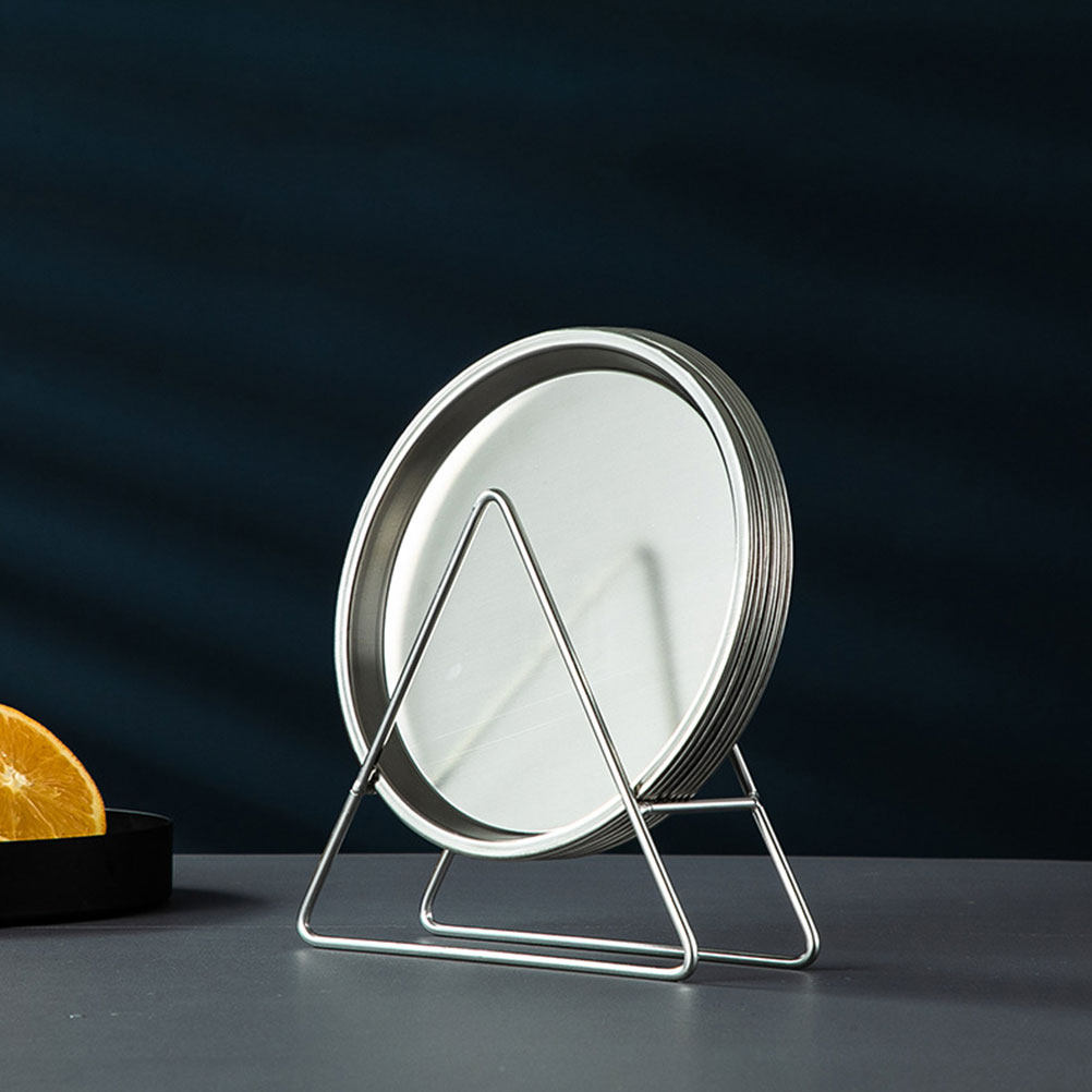 Kitchen Gadgets Holder - Triangle Metal Plate Stand Smooth Surface