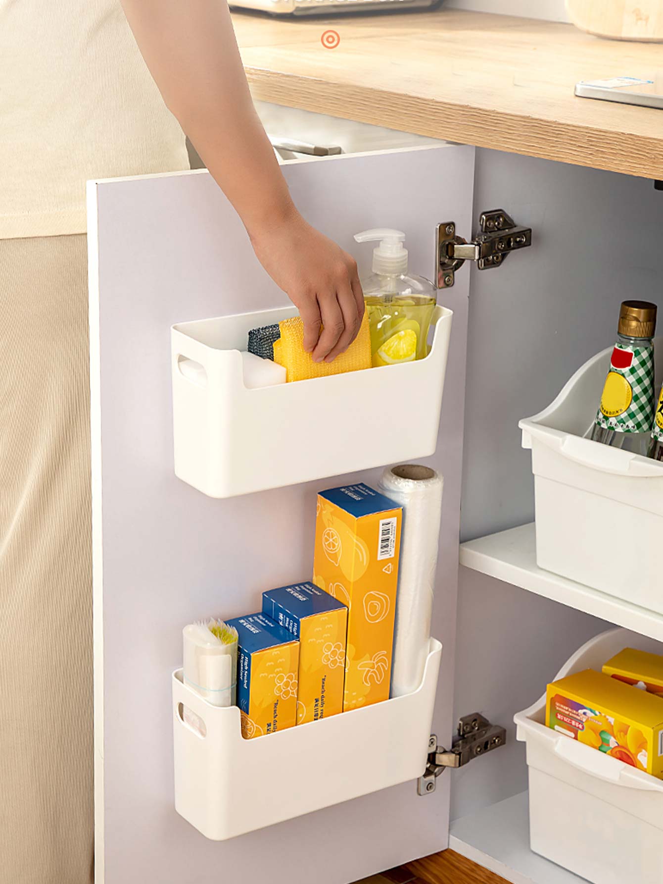 Kitchen Gadgets Gifts - Punch Free Cabinet Door Organizer Plastic