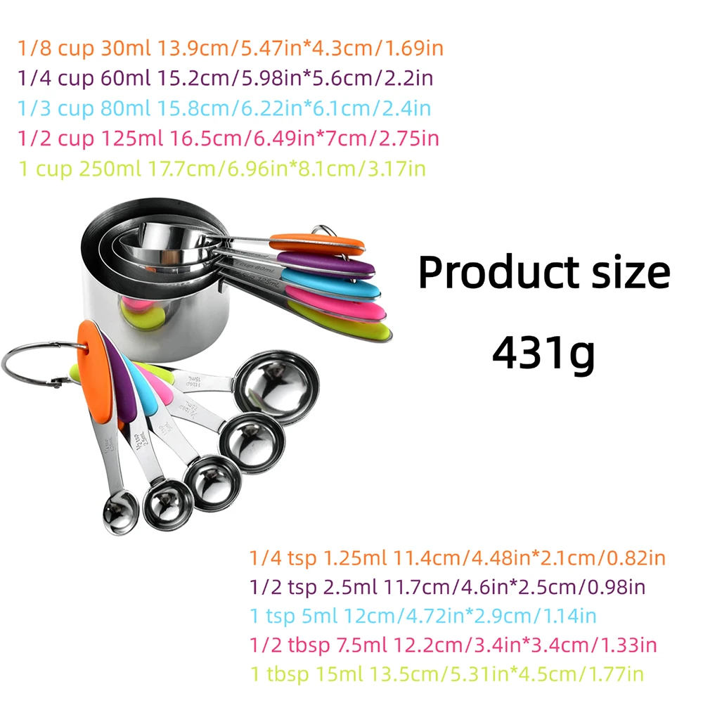 5/10Pcs Stainless Steel Measur - đánh giá và giá Kitchen Gadgets Products