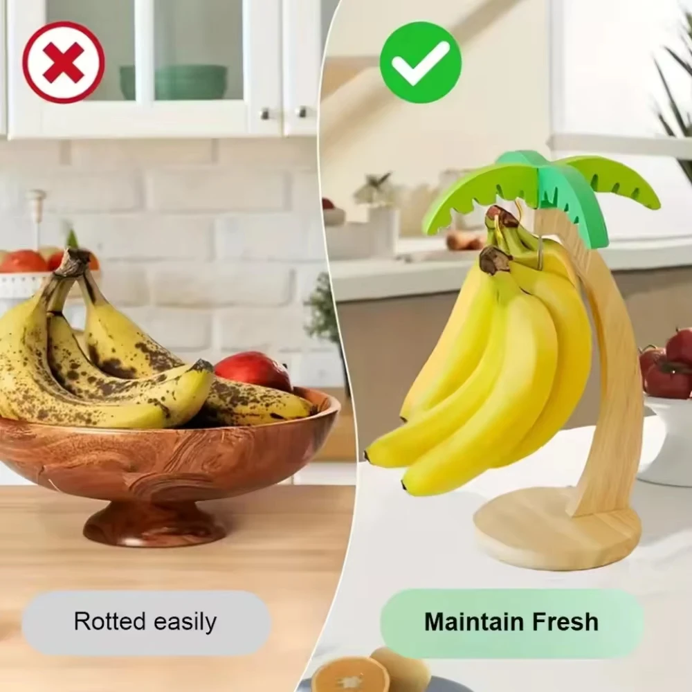 Wooden Banana Holder Stand Kee - đánh giá và giá Kitchen Gadgets Modern